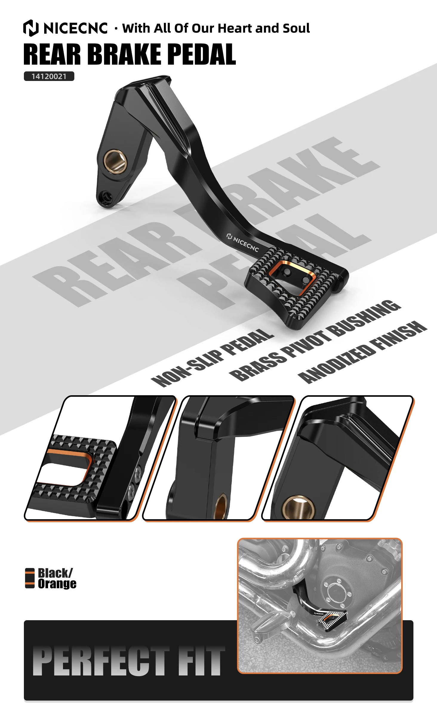 Für Harley Dyna Low Rider FXDL 1993–2012, hinterer Bremspedalhebel, Super Glide FXD FXDC Street Bob FXDB Fat Bob FXDF 2008–2017 – Detail 1