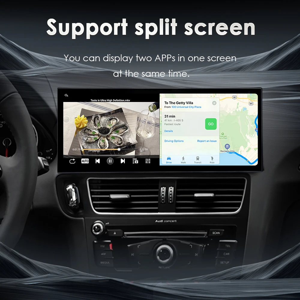 Android 16 para Audi Q5 2009-2017, CarPlay Inalámbrico, Sistema Multimedia para Auto, GPS, Radio, Reproductor, 4G, WIFI, Bluetooth, Pantalla Táctil QLED 6