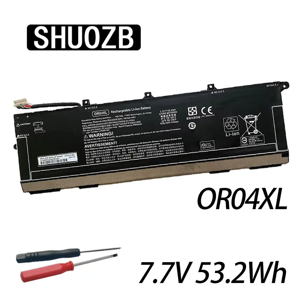 

SHUOZB OR04XL Battery For HP ZHAN X 13 G2 EliteBook X360 830 G5 G6 L34209-1C1 L34449-002 L34209-2B1 HSTNN-IB8U DB9C 7.7V 53.2Wh