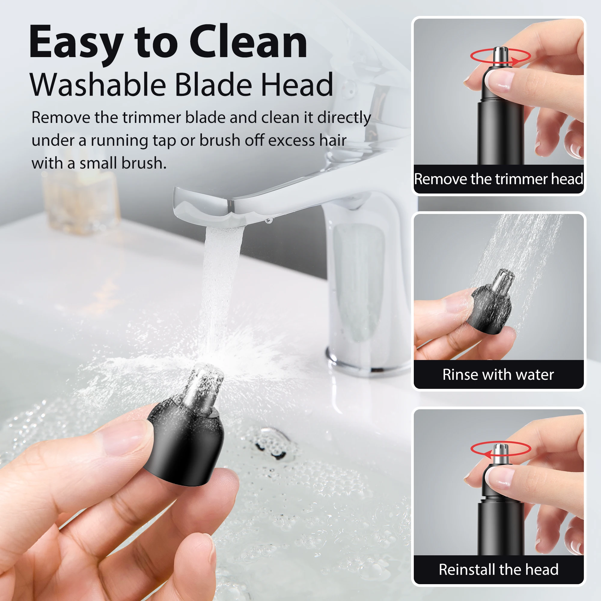 Sejoy Trimmer For Nose Unisex Mini Travel Electric Nose Ear Hair Trimmer Tourism Mini Unisex Painless Fast Nose Hair Clipper 3