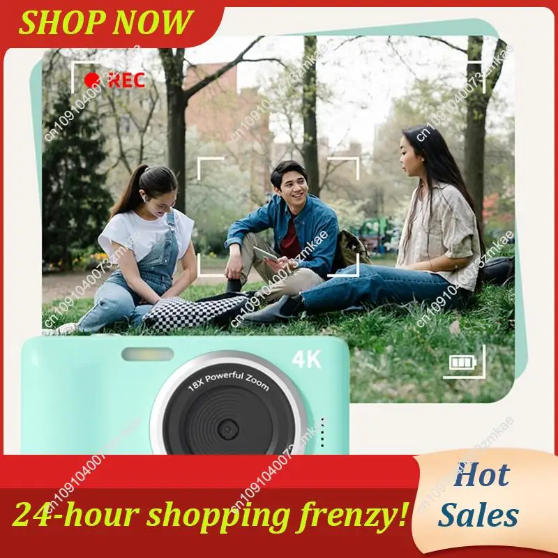 일일 세일 4K 디지털 카메라 (사진 촬영용) 및 18배 디지털 줌 카메라 64MP 컴팩트 브이로그 카메라 2.8인치 180 °   플립 스크린