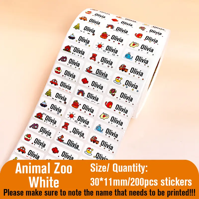 Custom Name Tag Sticker Waterproof Kawaii Stickers Decals Personalized First Name Label for Children School Stationery Bottle - Image 20