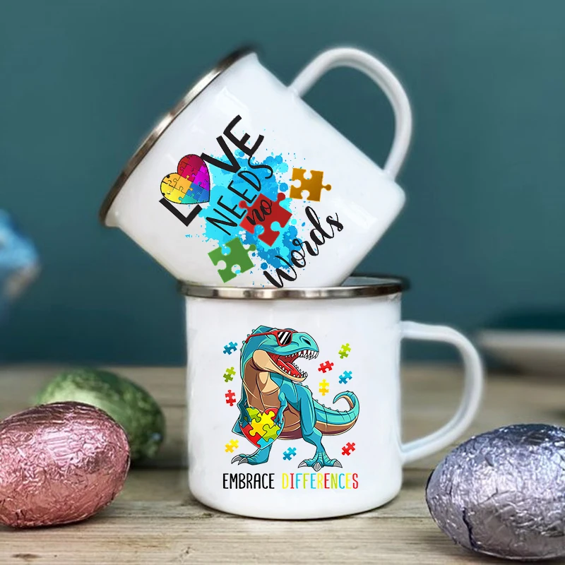 LoveNeedNoWordsPrintMugAutismAwarenessKidsCupAutismChild