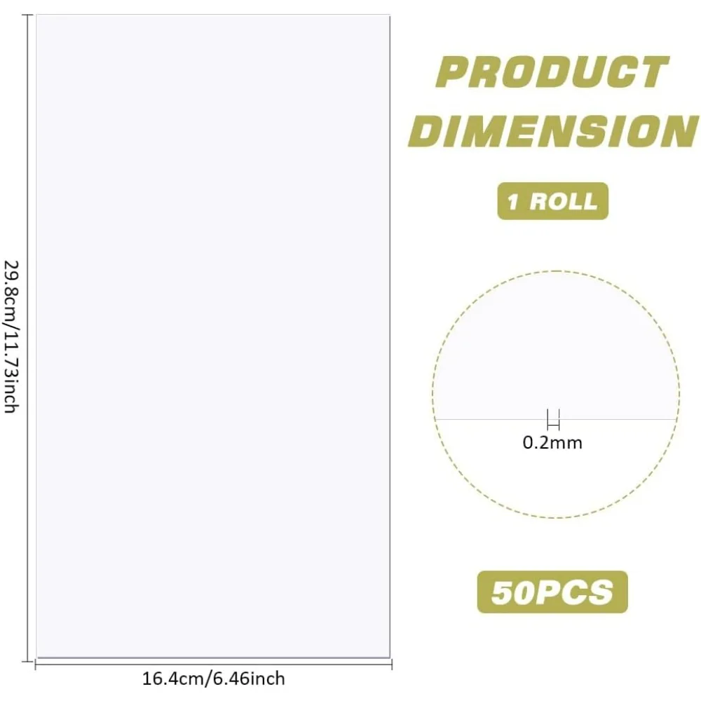100 Fogli In Acetato Trasparente 10,9x16 Cm – Resistenti Al Calore Per Goffratura E Stencil – Spessore 0,125 Mm, Acid-Free Per Scrapbooking - 4