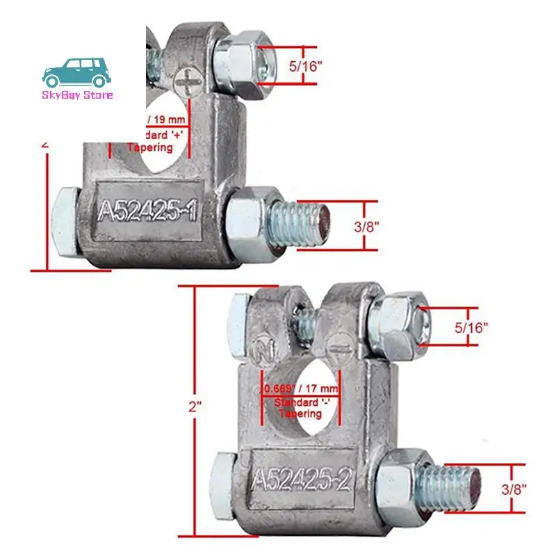 3X Battery Terminals(Heavy Duty) Battery Terminal Negative & Positive With Plastic Cover Made Of Lead Alloy Kit