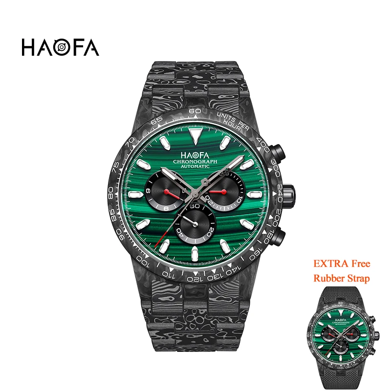 Haofa Chronograph Watch Full Carbon Fiber Automatic