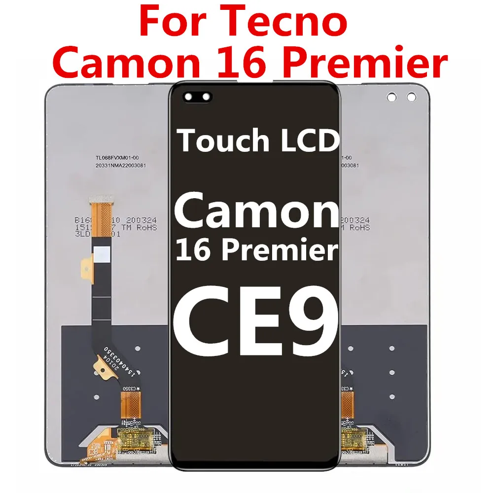 

6.85 inch For Tecno Camon 16 Premier Global CE9 LCD Display Touch Screen Digitizer Assembly Panel Replacement parts