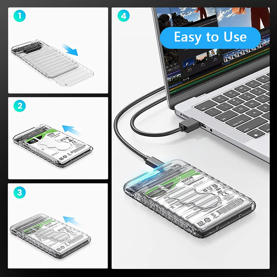 ORICO 2.5" SATA SSD External Enclosure USB 3.0 For PC Laptop