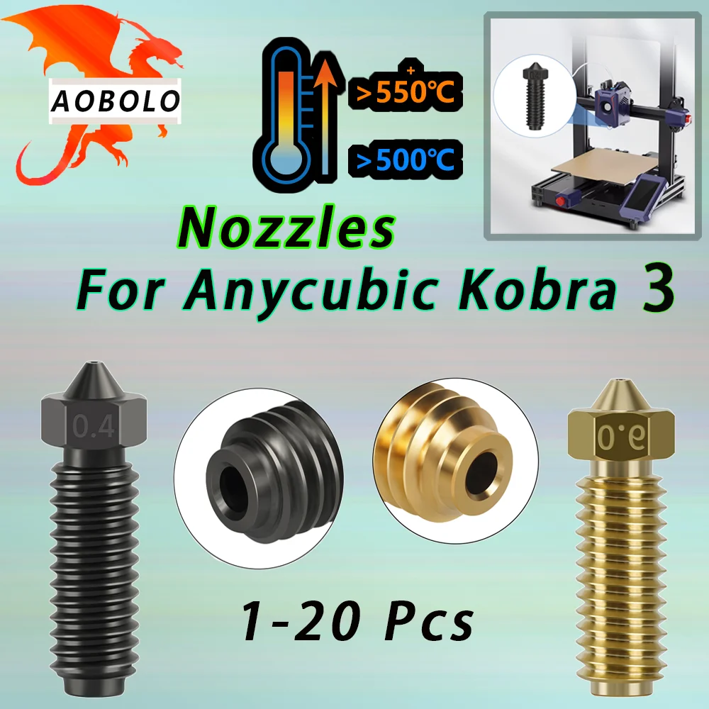 thumbnail image 2 of 3pcs 0.4/0.6/0.8mm Integrated Nozzles For Anycubic Kobra 3 2 of 13