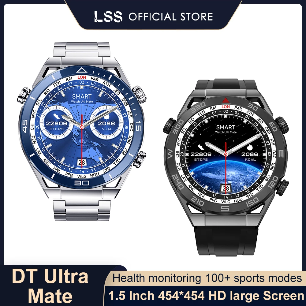 

DT Ultra Mate 1.5" HD Screen Smart Watch Men Compass NFC Blood Pressure Heart Rate Monitoring Sports Smartwatch For Android IOS