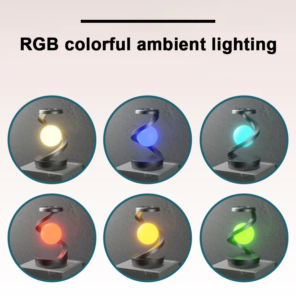Floating LED Night Light with Wireless Phone Charger Creative Table 3D LED Lamp Floating Moon Table Lamp Unique Room Decor Gifts 4
