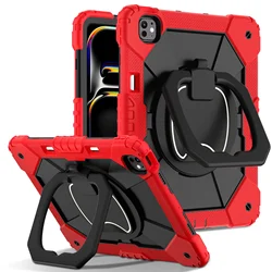 Versatile 360° Rotatable Stand Tablet Case with Shockproof Protection for Pro 2018 2020 11inch (Red Black)