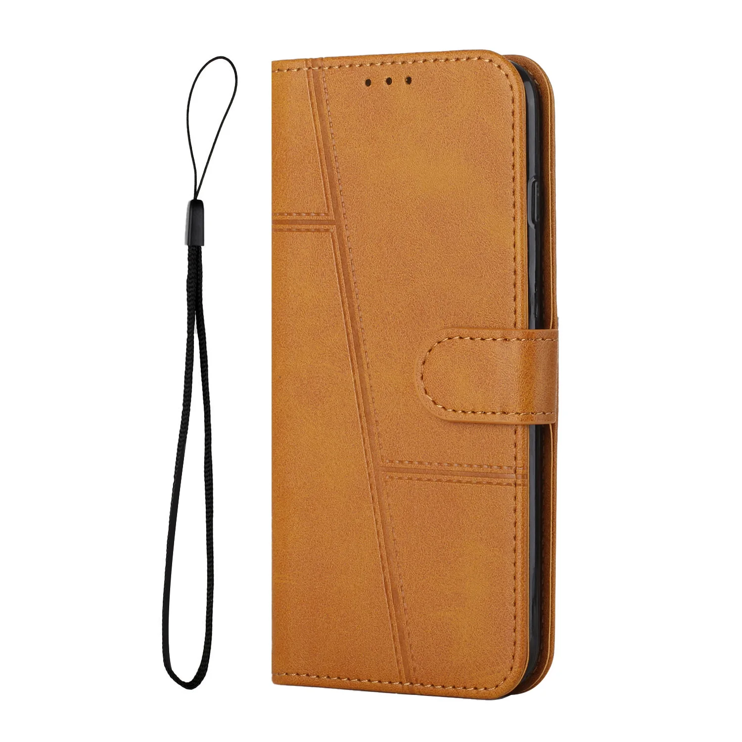Leather Phone Case Wallet with Card Holder and Strap - Premium Flip Cover