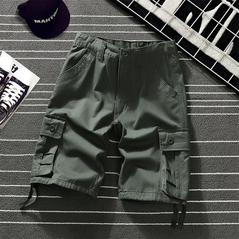 Summer Shorts Men's Fashion Overalls Multi Pocket Loose Oversized Jogging Jogging Pants Cotton Comfortable Beach Pants