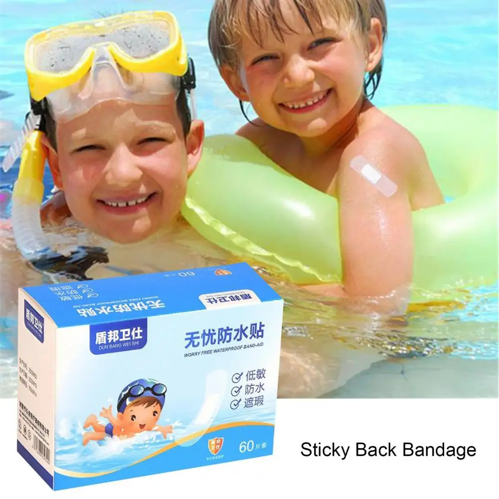 60Sheets/Box 7cm Waterproof Bandage Self-Adhesive Breathable Swimming Bath Shower Patch Transparent Film Dressing Wound Cover