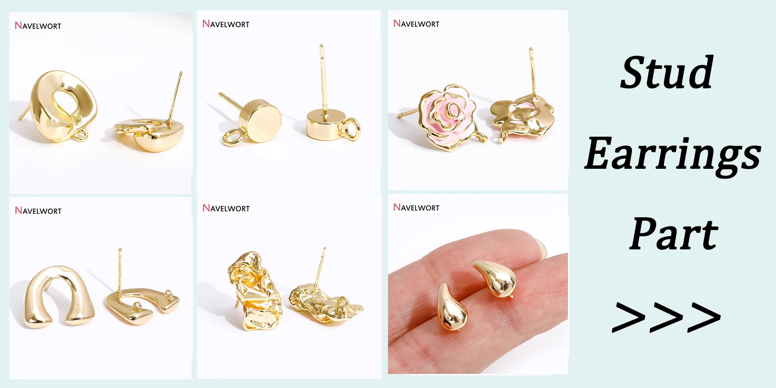 Monachelle per orecchini in ottone placcato oro 18k per gioielli_voghion.com