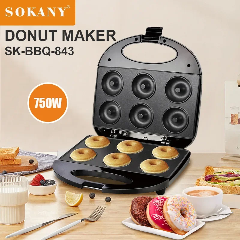 

Houselin Mini Donut Maker Machine, Non-Stick, Makes 6 Doughnuts, Black