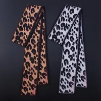 Europe And The United States Leopard Print New Silk Scarf Tied Bag Small Ribbon Scarf Small Scarf Ribbon Hair Band Small Scarf 5