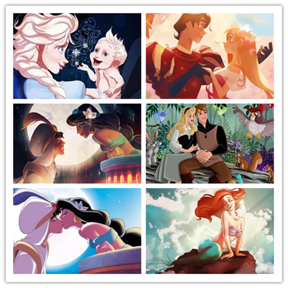 

Постер «Золушка» Disney, цифровой мультяшный персонаж, картина маслом, Настенный декор для спальни, гостиной