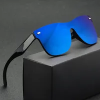 Lunettes de soleil de luxe surdimensionnées pour femmes, anti-reflets, miroir, carrées, en plastique 5