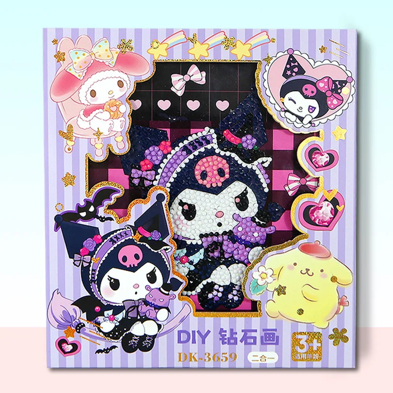 TAKARA TOMY Student Diamond Painting Full Diamond Cat Hello Kitty Glitter  Hand-painted Girl Birthday Gift Paste Toy Photo Frame