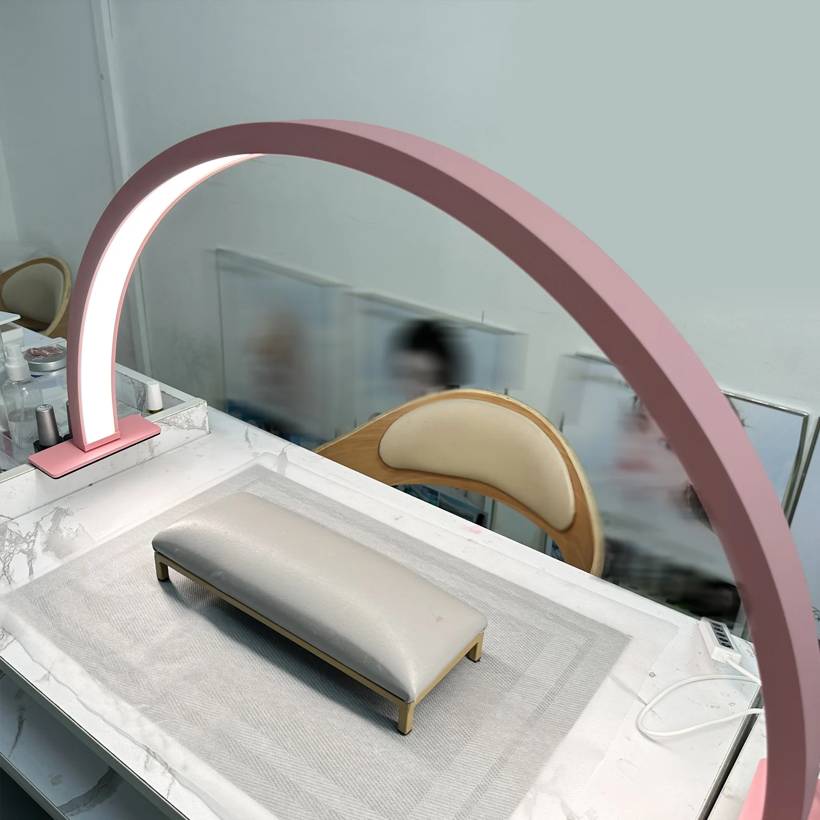 Half-moon LED nail light, eyelash light nail technology light, desk lamp, three colors of light, adjustable brightness 2