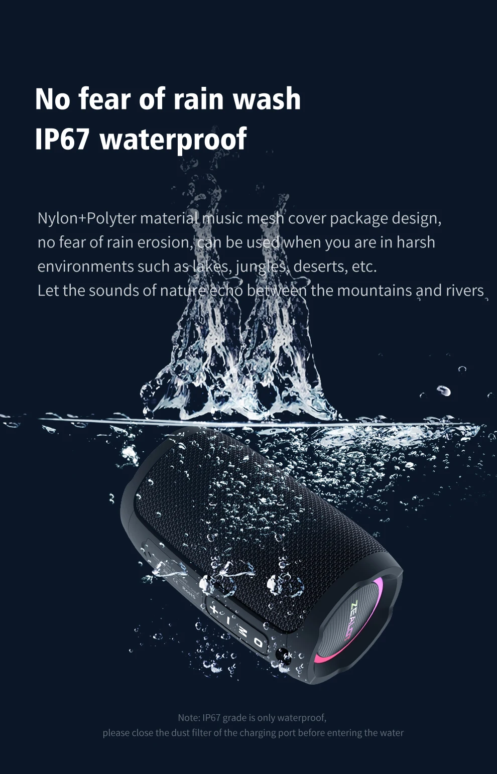 20W, IPX6 Impermeável, Sem Fio, Bluetooth 5.0,