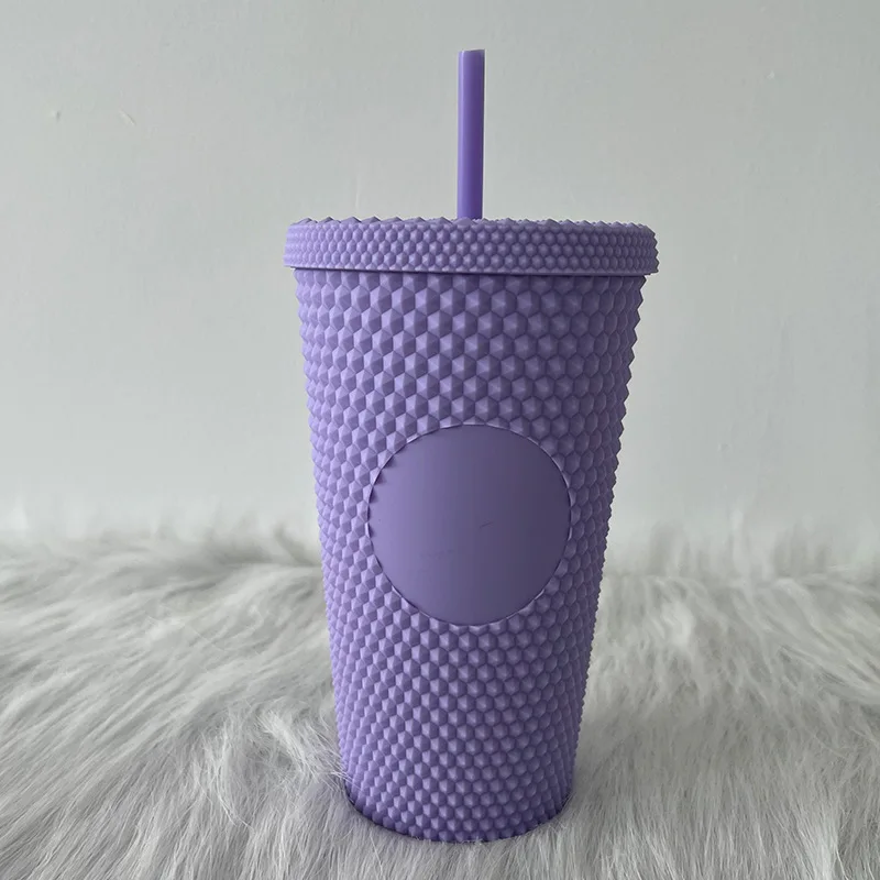 24oz Diamond Durian Double Wall Tumbler Pool Beach Cup with Straw Coffee Cold US 