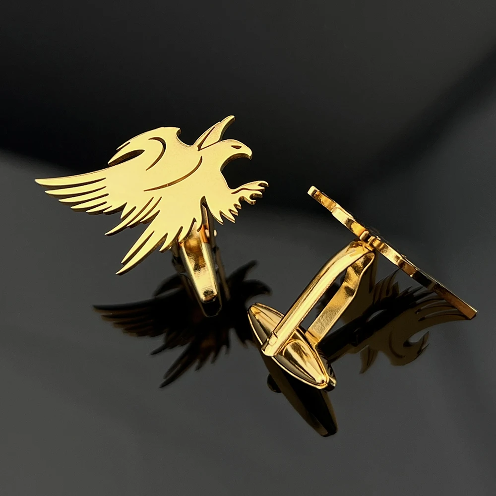 

Animal Eagle Tattoo ikon Stainless Steel Cufflinks for Men Ambition Men's Shirt Button Clasp Gold Jewelry Wedding Husband Gift