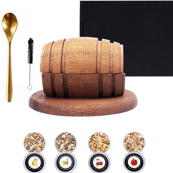Cocktail Smoker Kit Wine barrel Shaped Bourbon Whiskey Smoker Infuser Kit Birthday Whiskey Gifts for Whiskey Lovers
