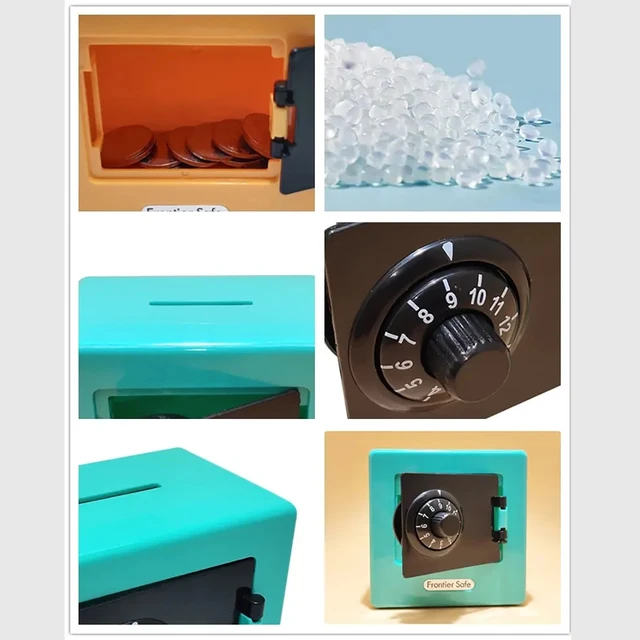 1pc Mini Atm Rotating Password Coin Bank Cash Storage Box Piggy Bank Automatic Deposit Banknote Coin Saving Birthday Gift 4