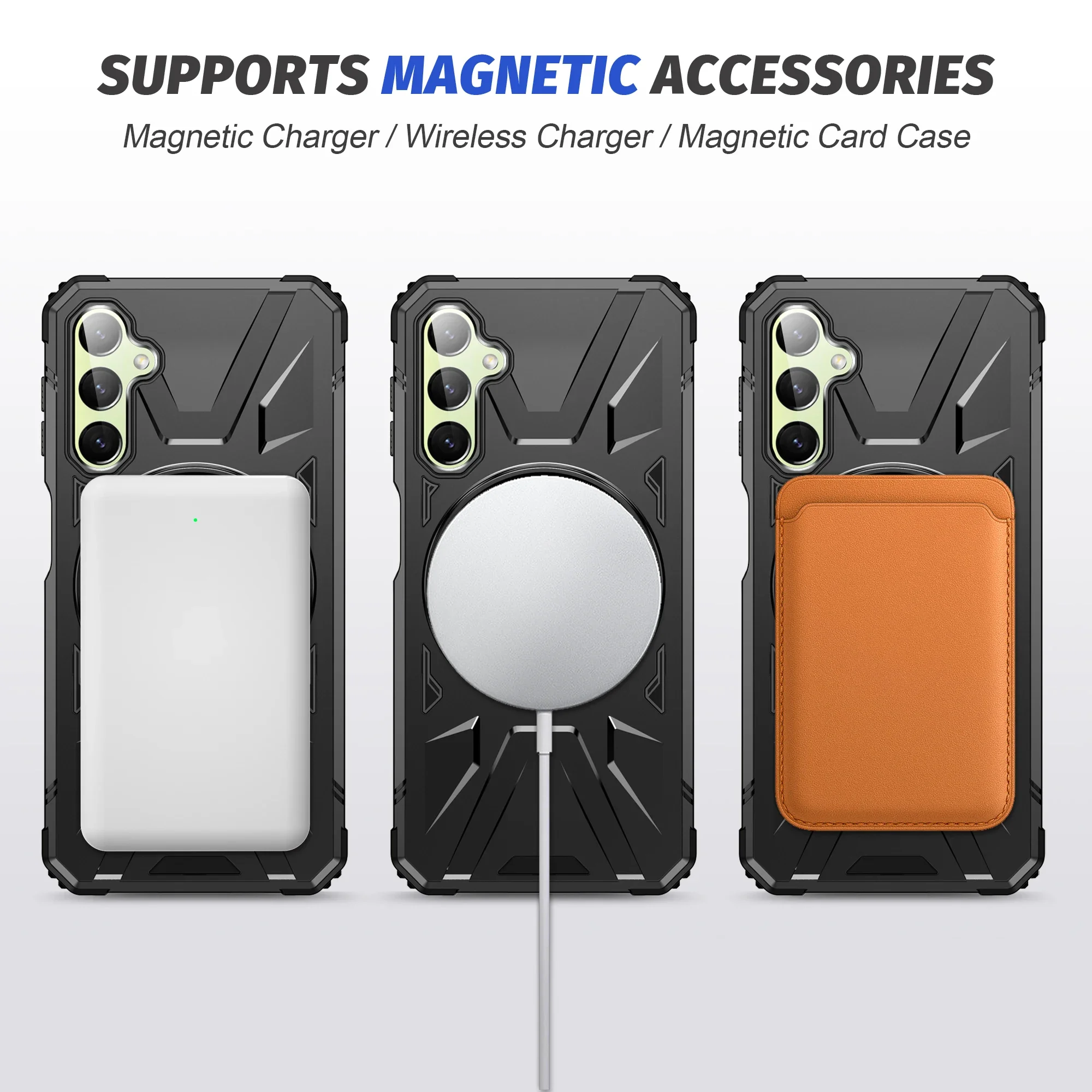 Stand Holder Ring Phone Case for Samsung Galaxy A55 A15 A35 5G A14 A54 5G A34 A05S S24 Ultra S23 FE Drop Protection Cover Coque 6