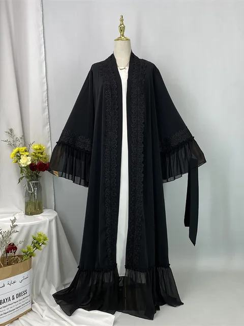 108874-85ce3b.jpg Abayas Noirs pour Femme Musulmane, Kebaya, Caftan Marocain, Kimono, Vêtements Islamiques, Ramadan Eid Dubai