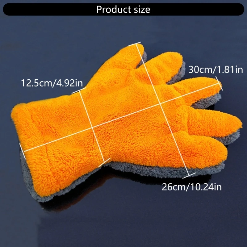 Microfiber Car Wash Mitts, Soft Vehicle Cleaning Gloves Double Sided High Absorbency Nonscratch Mitts for Easy Handling