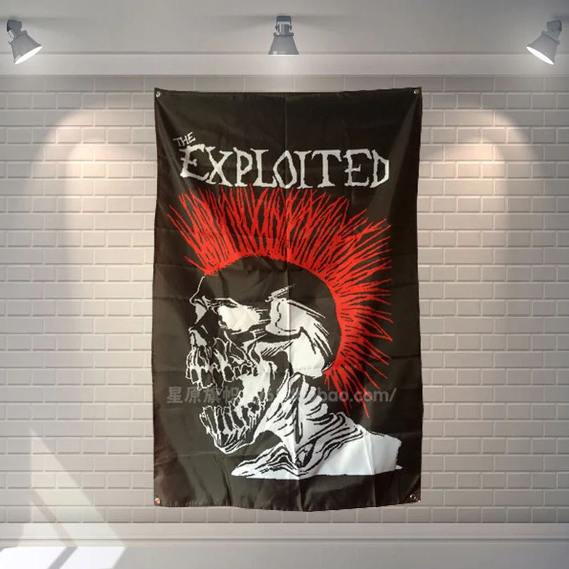 

"EXPLOITED" 56X36 inches large banner retro rock band logo poster cloth painting Bar Cafes hostel home decor