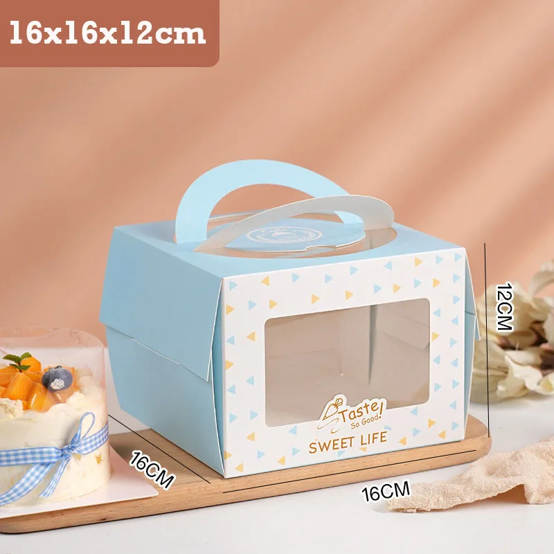 10Pcs Portable Handle Cake Boxes with Clear Window, Cupcake Pastry Cookie Dessert Packa... - SKU PHCB2332 - UGI Packaging