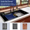 32 Inch , Stainless Steel Single Bowl Kitchen Sink w/Faucet Combo, Glass Rinser and Accessories, Black, 3