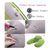 Camping Pillow Outdoor Inflatable Sleeping Green Neck U-shape Travel 4