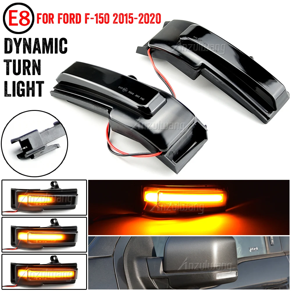 

2PCS LED Side Wing Dynamic Turn Signal Flowing Rearview Mirror Light For Ford F150 2015 2016 2017 2018 2019 2020
