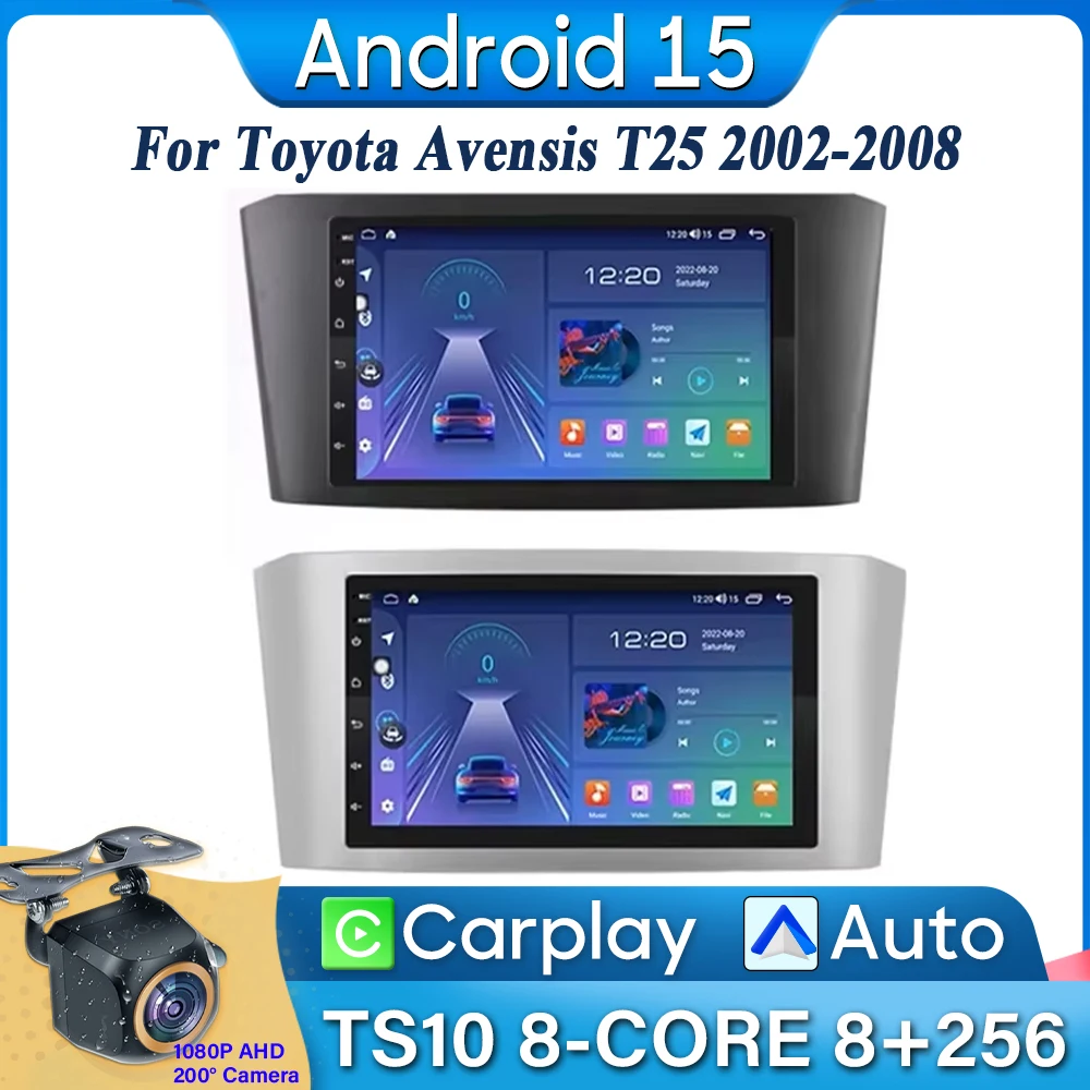 자동차 라디오 안드로이드 13 Toyota Avensis T25 2002-2008 Carplay 네비게이션 GPS 스테레오 안드로이드 ..