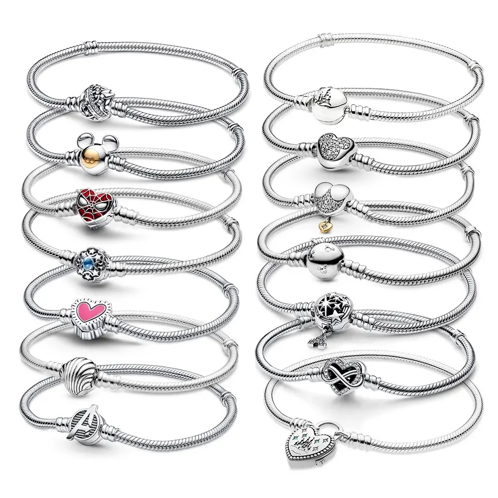 여성용 뱀 뼈 체인 맞춤 DIY 패션 쥬얼리 팔찌, 순간 매력, 생일 선물, 사랑 만들기, 2023 신상 패션