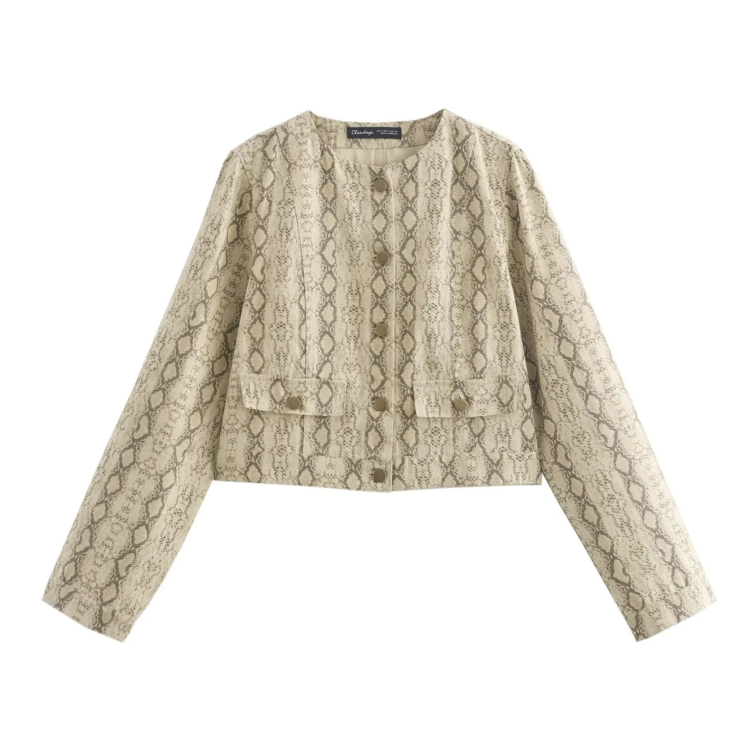 Conjunto de 2 piezas liuwei chaqueta vaquera corta con estampado animal para mujer cintura alta retro con cremallera pantalones ajustados