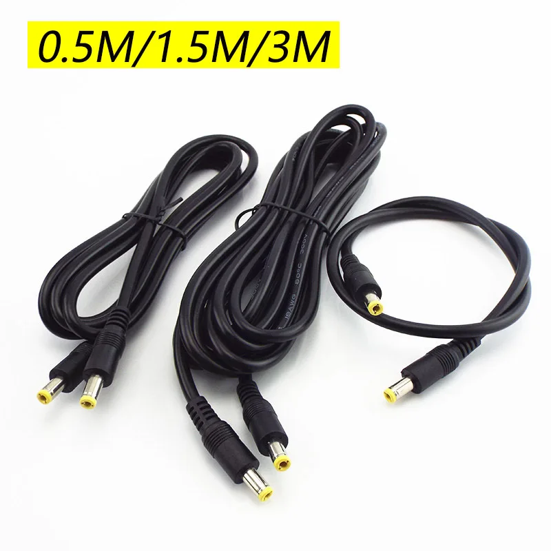 12V Male To Male Power DC Power Cord Adapter Extension Cable 0.5m 1.5m 3m CCTV Camera Extend Wire 5.5*2.5mm Plug Supply power connector plug adapter power connector adapter dc power connectors dc connectors