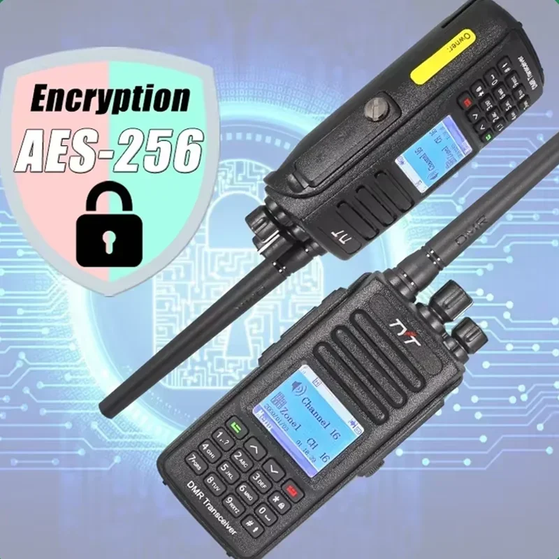 TYT MD-UV390 Plus Walkie Talkie 5W/10W GPS DMR Digital AES256 Encryption Optional IP67 Waterproof VHF UHF 3000 LCD MDUV390 Radio 4