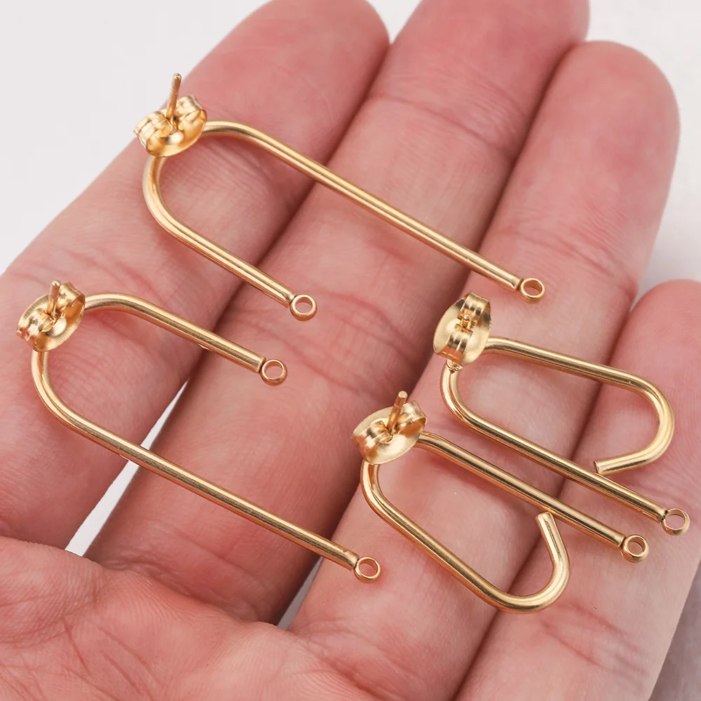U Shaped Earrings Stainless Steel DIY Handmade Stud Earring Accessory 4