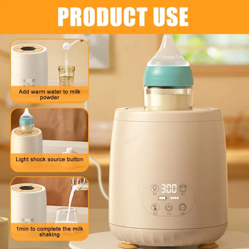 QX2D Baby Bottle Shaker Formula Mixer with LCD Digital Display 4 Speed Adjustable