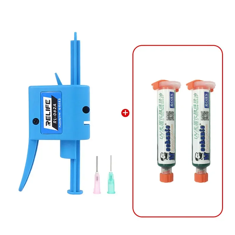 

Original MECHANIC 10ml Green UV Solder mask PCB BGA paint prevent corrosive arcing Soldering Welding Fluxes Oil+ 12led UV light