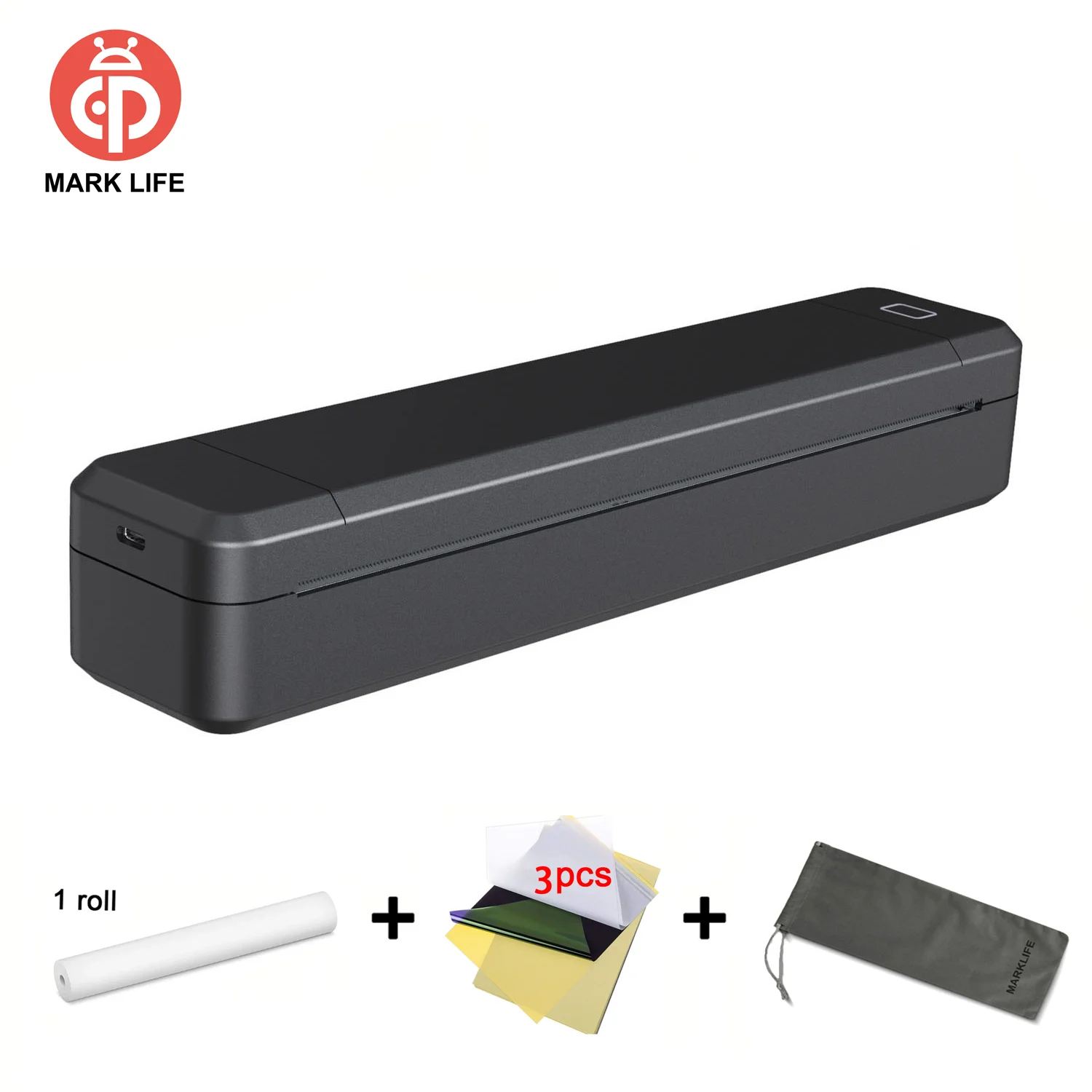 Stampante termica wireless A4 Etichettatrice portatile compatibile con Bluetooth per la spedizione dell'home office Compatibile con iOS Android PC