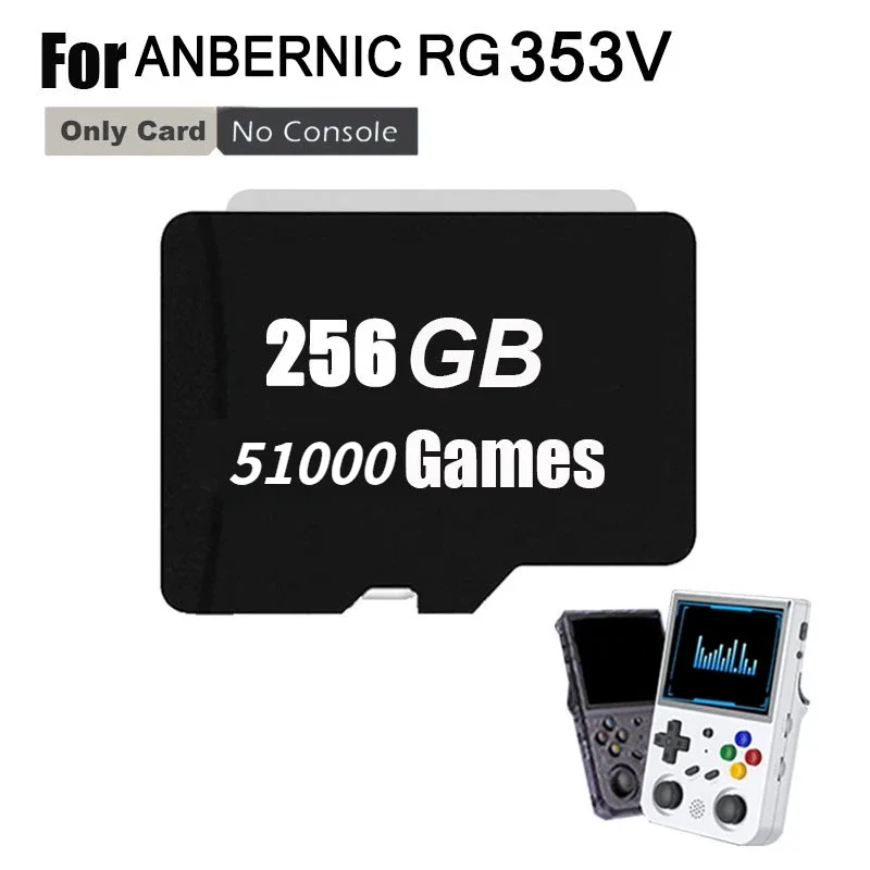 For ANBERNIC RG353v RG353VS 512G TF Card Preloaded Games Bag Card