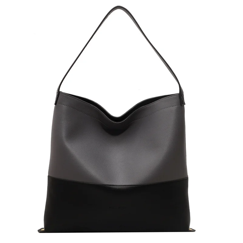 

Large Capacity Women's Bag 2023 New Autumn Winter Western-style Color Blocking One Shoulder Bags Versatile Simple Soft Design